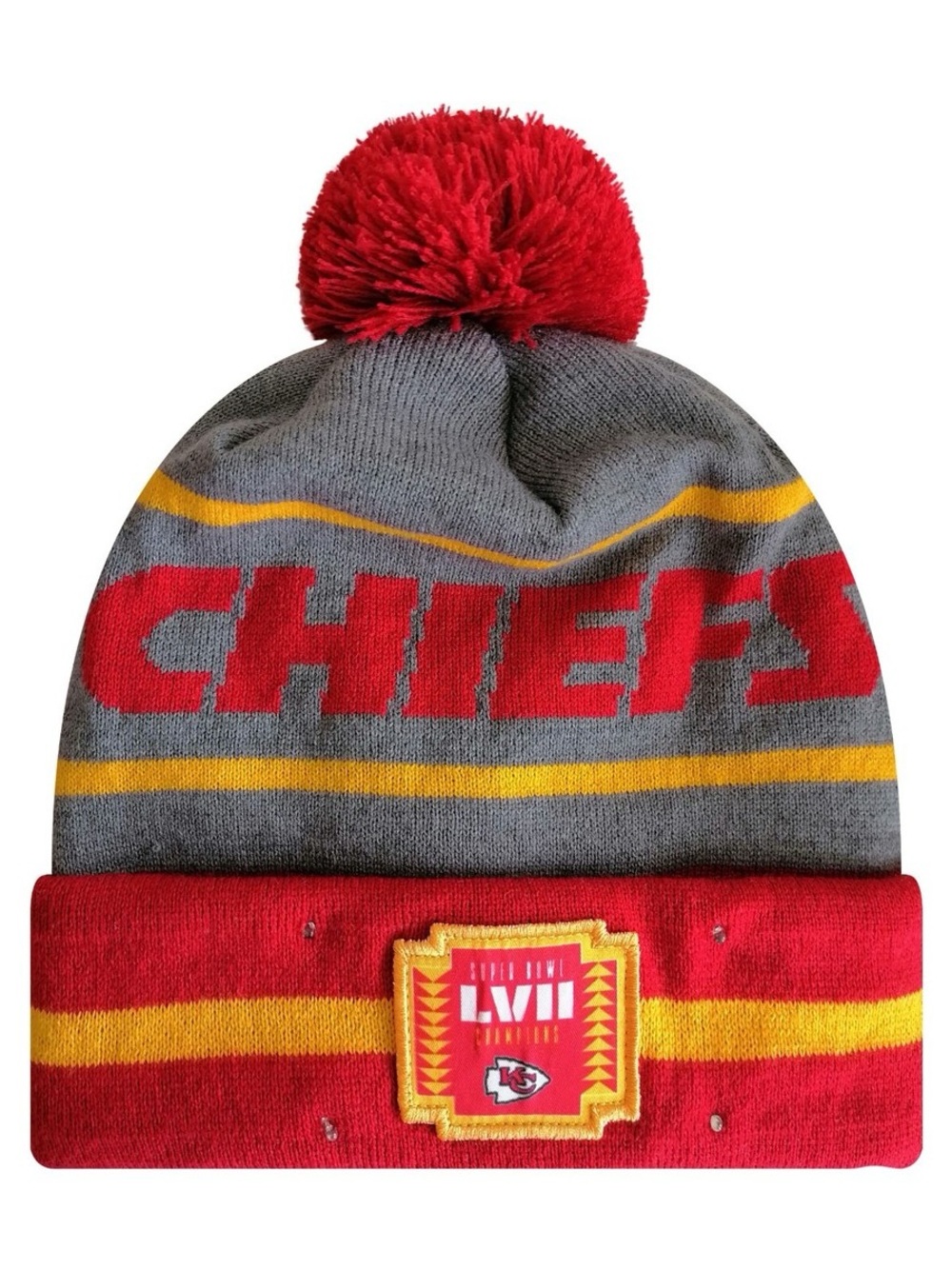 2 KC CHIEFS LIGHT UP BEANIE & 1 YELLOW